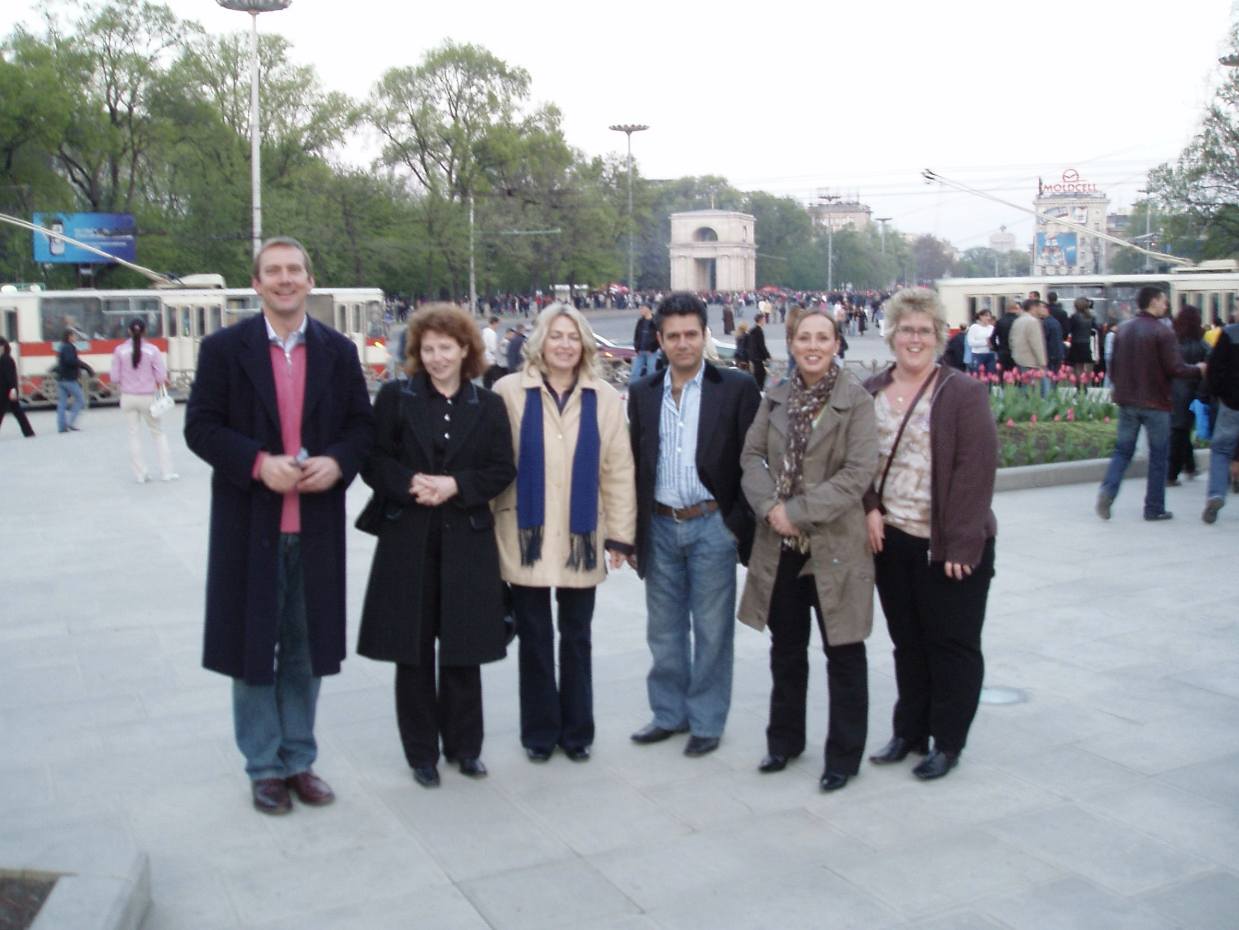 Kate and Helen on a visit to Ukraine and Moldova, 2006.
